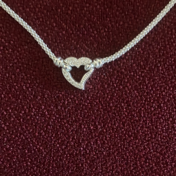 Boho Minimalist Silver Heart Necklace - Picture 2 of 3